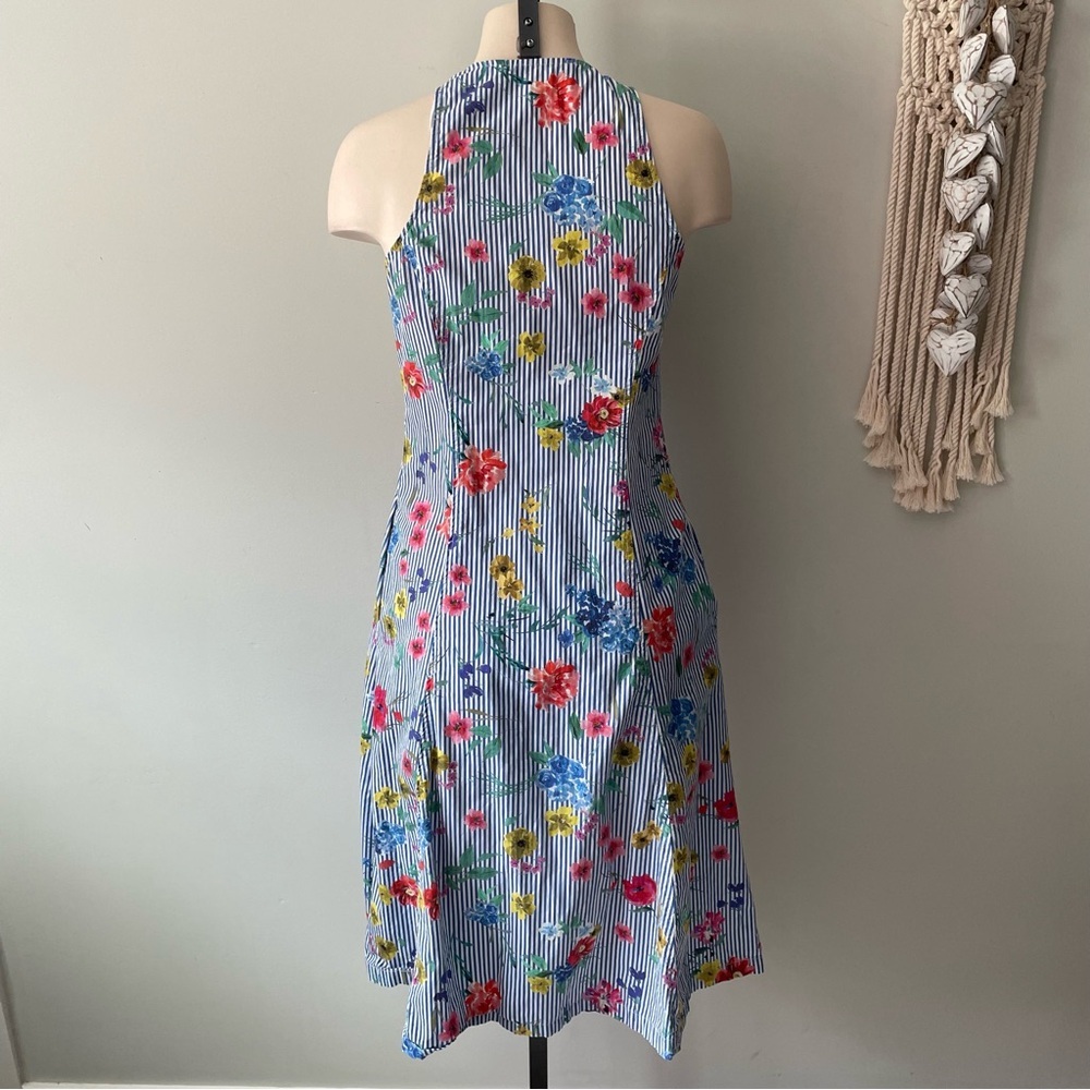 Zara 100% Cotton Front Button Down Striped Midi Dress Size Small - Picture 2 of 10